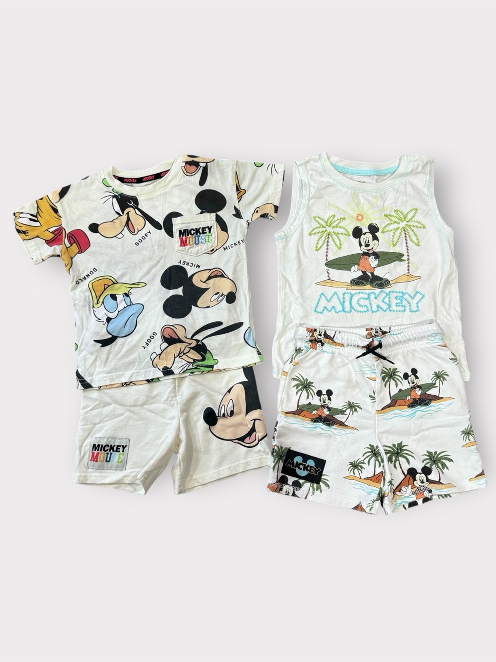 Disney Mickey Mouse 3T Summer Outfit Bundle Surf Tank Shorts Set Character Goofy